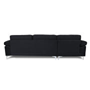 Sectional sofa black velvet left hand facing additional photo 4 of 6