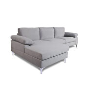 Sectional sofa light gray velvet left hand facing additional photo 2 of 6