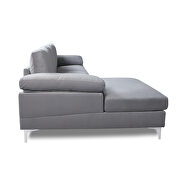 Sectional sofa light gray velvet left hand facing additional photo 3 of 6
