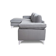 Sectional sofa light gray velvet left hand facing by La Spezia additional picture 5