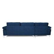 Sectional sofa navy blue velvet left hand facing additional photo 2 of 6