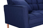 Futon sleeper sofa with 2 pillows navy blue fabric additional photo 4 of 11