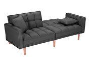 Futon sleeper sofa with 2 pillows dark gray fabric by La Spezia additional picture 11