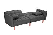 Futon sleeper sofa with 2 pillows dark gray fabric by La Spezia additional picture 8