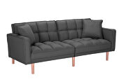 Futon sleeper sofa with 2 pillows dark gray fabric by La Spezia additional picture 9