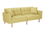 Futon sleeper sofa with 2 pillows yellow fabric by La Spezia additional picture 12