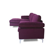 Sectional sofa purple velvet left hand facing additional photo 3 of 7