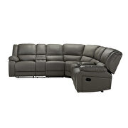 Motion sofa gray pu upholstery by La Spezia additional picture 3