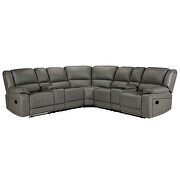 Motion sofa gray pu upholstery by La Spezia additional picture 8