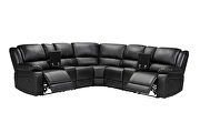 Motion sofa black pu upholstery by La Spezia additional picture 2