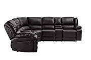 Motion sofa black pu upholstery by La Spezia additional picture 4