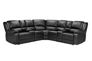 Motion sofa black pu upholstery by La Spezia additional picture 9