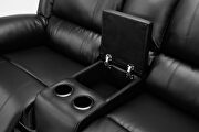 Motion sofa black pu upholstery by La Spezia additional picture 10