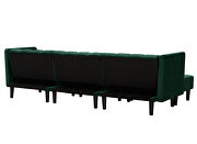 Reversible sectional sofa sleeper with 2 pillows dark green velvet additional photo 4 of 11