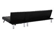 Reversible sectional sofa sleeper black pu with metal legs by La Spezia additional picture 10