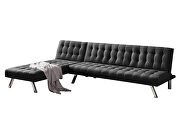 Reversible sectional sofa sleeper black fabric by La Spezia additional picture 12