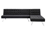 Reversible sectional sofa sleeper black fabric by La Spezia additional picture 14
