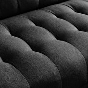 Reversible sectional sofa sleeper black fabric by La Spezia additional picture 8