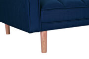 Futon sofa bed sleeper dark blue linen fabric by La Spezia additional picture 6