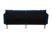 Futon sofa bed sleeper dark blue linen fabric by La Spezia additional picture 9