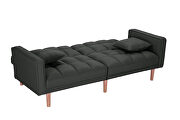 Futon sofa bed sleeper dark gray linen fabric by La Spezia additional picture 11