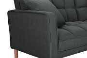 Futon sofa bed sleeper dark gray linen fabric by La Spezia additional picture 12