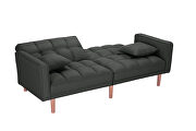 Futon sofa bed sleeper dark gray linen fabric additional photo 5 of 11