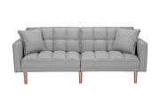 Futon sofa bed sleeper light gray linen fabric by La Spezia additional picture 12