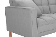 Futon sofa bed sleeper light gray linen fabric by La Spezia additional picture 4