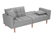 Futon sofa bed sleeper light gray linen fabric by La Spezia additional picture 7