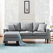 Light gray fabric reversible sectional sofa left hand facing by La Spezia additional picture 11