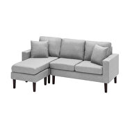 Light gray fabric reversible sectional sofa left hand facing additional photo 5 of 10