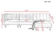 Reversible sectional sofa sleeper with 2 pillows dark gray velvet additional photo 3 of 11