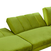 Reversible sectional sofa sleeper with 2 pillows light green velvet additional photo 5 of 17