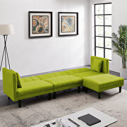 Reversible sectional sofa sleeper with 2 pillows light green velvet by La Spezia additional picture 6