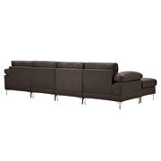 Brown linen fabric sectional sofa by La Spezia additional picture 10