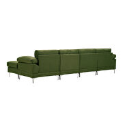 Green linen fabric sectional sofa additional photo 2 of 12