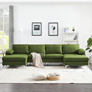 Green linen fabric sectional sofa by La Spezia additional picture 6