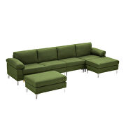 Green linen fabric sectional sofa by La Spezia additional picture 7