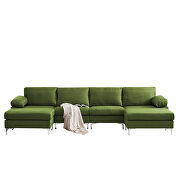 Green linen fabric sectional sofa by La Spezia additional picture 8