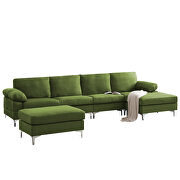 Green linen fabric sectional sofa by La Spezia additional picture 10