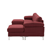 Red linen fabric sectional sofa by La Spezia additional picture 13