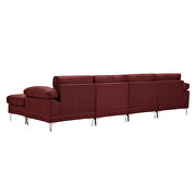 Red linen fabric sectional sofa by La Spezia additional picture 6