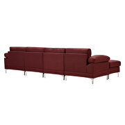 Red linen fabric sectional sofa by La Spezia additional picture 10