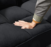 Futon sofa sleeper black velvet additional photo 2 of 13