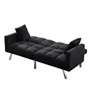 Futon sofa sleeper black velvet by La Spezia additional picture 11