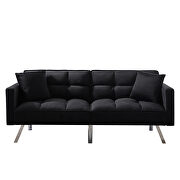 Futon sofa sleeper black velvet by La Spezia additional picture 12