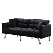 Futon sofa sleeper black velvet by La Spezia additional picture 13