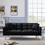 Futon sofa sleeper black velvet by La Spezia additional picture 14