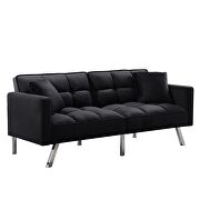 Futon sofa sleeper black velvet by La Spezia additional picture 6